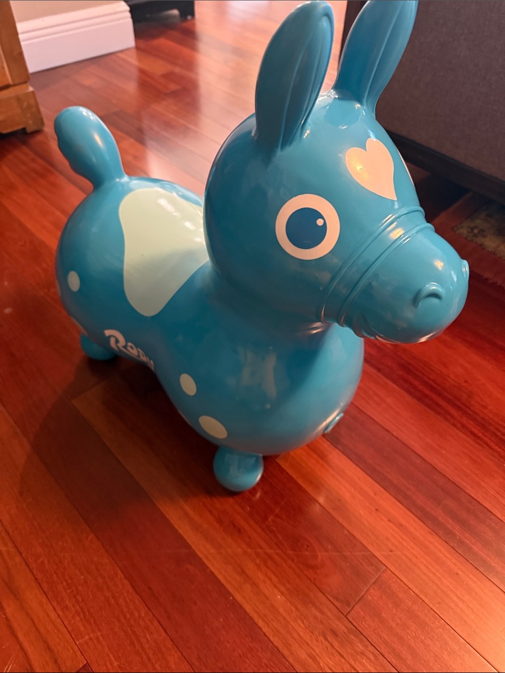Rody Blue Polka Dot Inflatable Ride-On Hopper - Picture 2 of 6